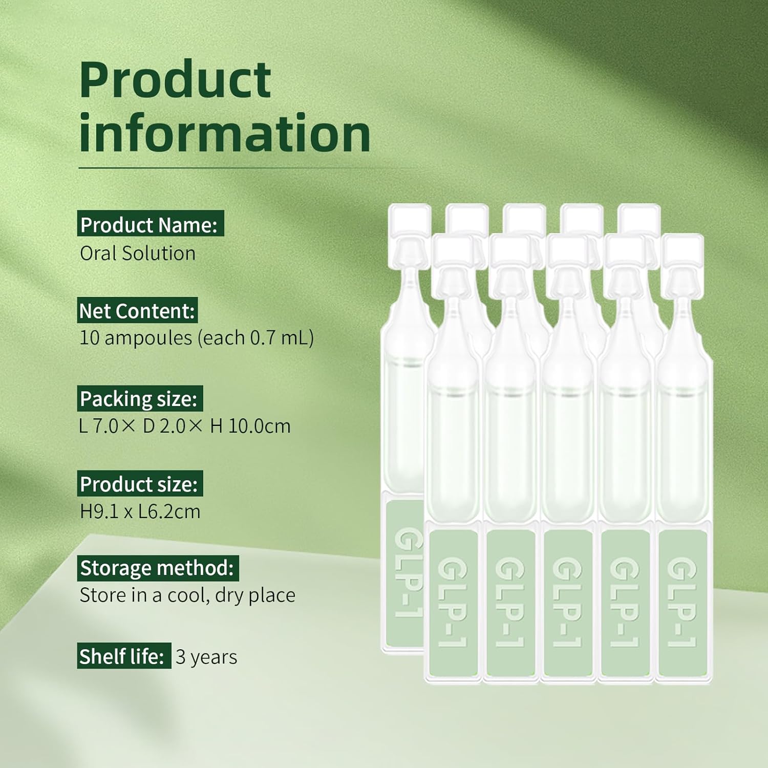 3box GLP-1 Support  Oral Solution - Natural Metabolism & Blood Sugar Dietary Supplement  - 30 Day Supply（1 box of 5 bottles）Transform Your Wellness