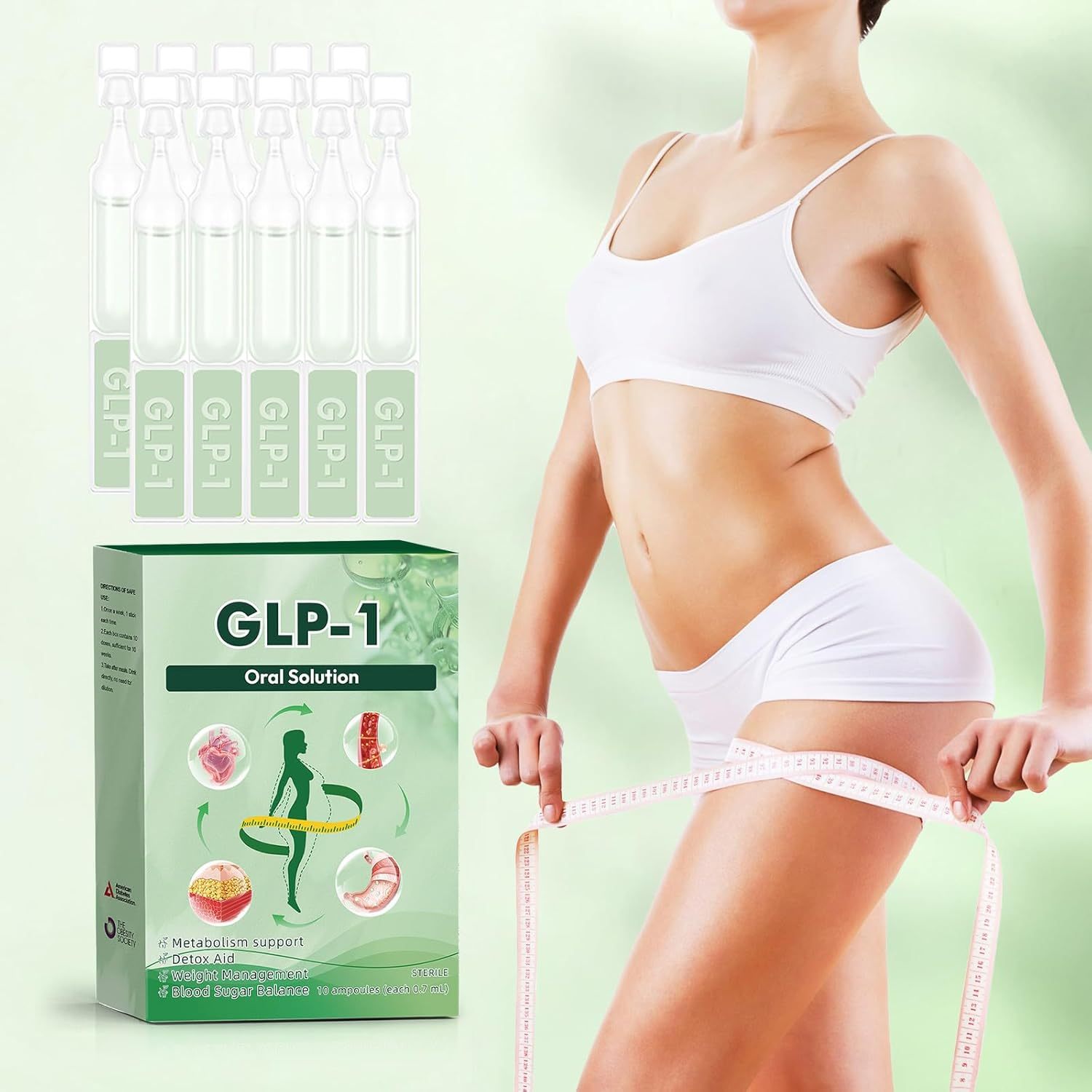 3box GLP-1 Support  Oral Solution - Natural Metabolism & Blood Sugar Dietary Supplement  - 30 Day Supply（1 box of 5 bottles）Transform Your Wellness