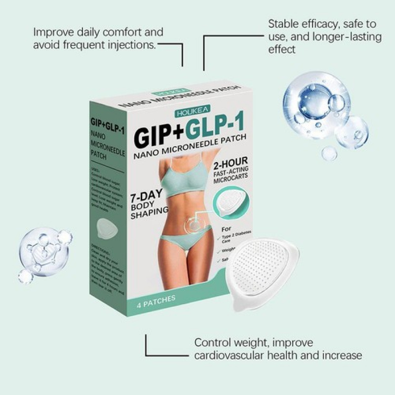 3X Nano Micro-needle Patch| GIP-GLP-1 Satiety Support Patch (4pcs)| Unisex Invisible Transdermal Patch for Daily Use