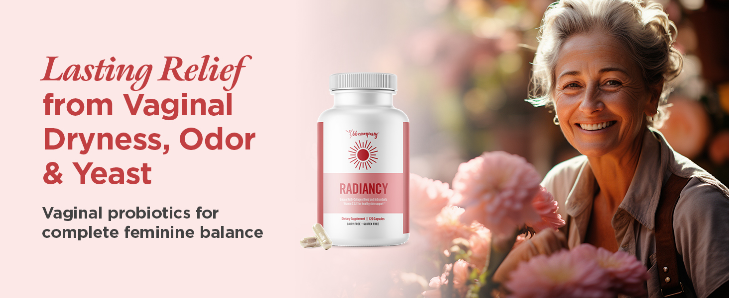 BB Company Radiancy Vaginal Probiotics provides lasting relief from vaginal dryness, odor and yeast