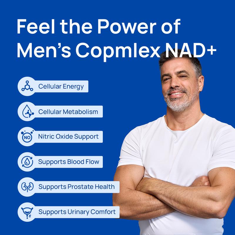 Selerb NAD+ Supplement for Men – With  Liposomal-NAD+,CoQ10, L-Carnitine, L-Arginine, Maca & Ashwagandha – Energy, Circulation & Prostate Support – 60 Capsules