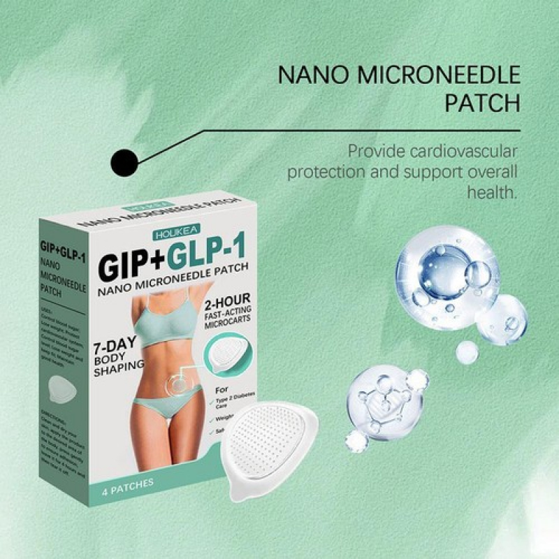 3X Nano Micro-needle Patch| GIP-GLP-1 Satiety Support Patch (4pcs)| Unisex Invisible Transdermal Patch for Daily Use