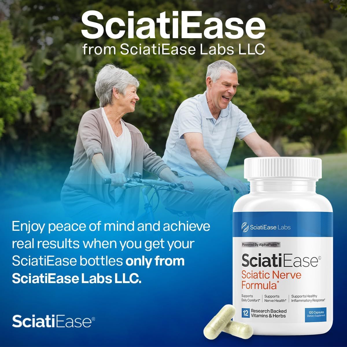 SciatiEase Sciatic Nerve Health Support Supplement - 120 Capsules
