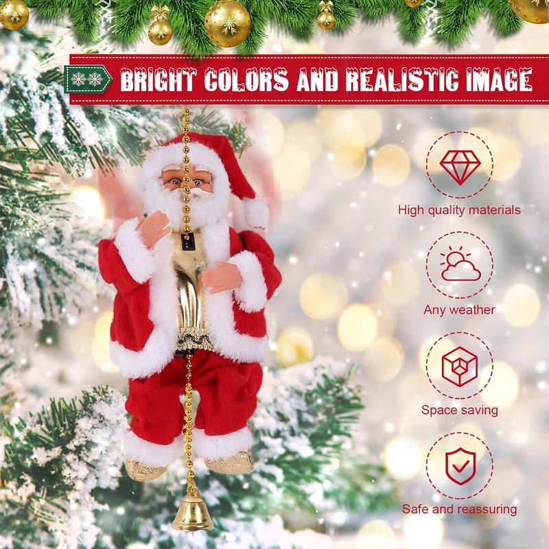Electric Santa Climbing Rope, Battery Powered Christmas Decoration, Up and Down Climb, Holiday Party Supplies, Home Decor