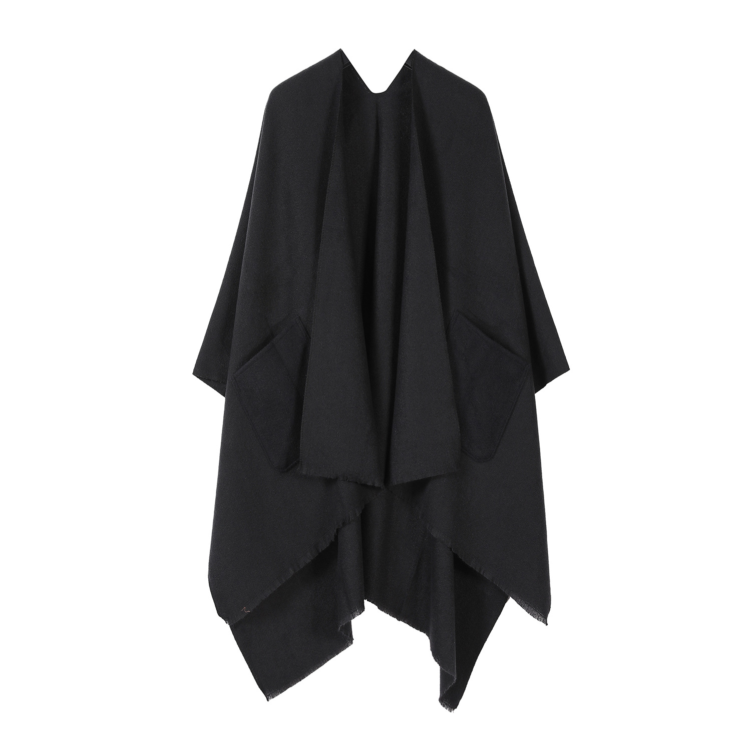 Solid Color Pocket Shawl