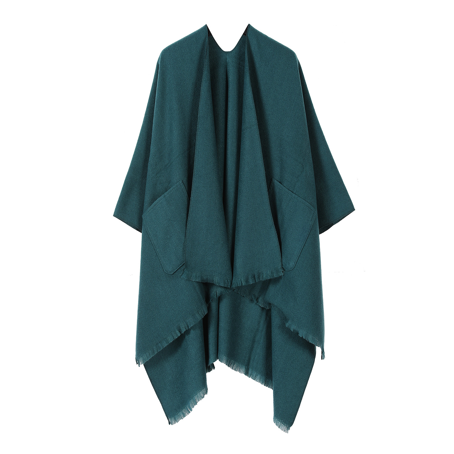 Solid Color Pocket Shawl