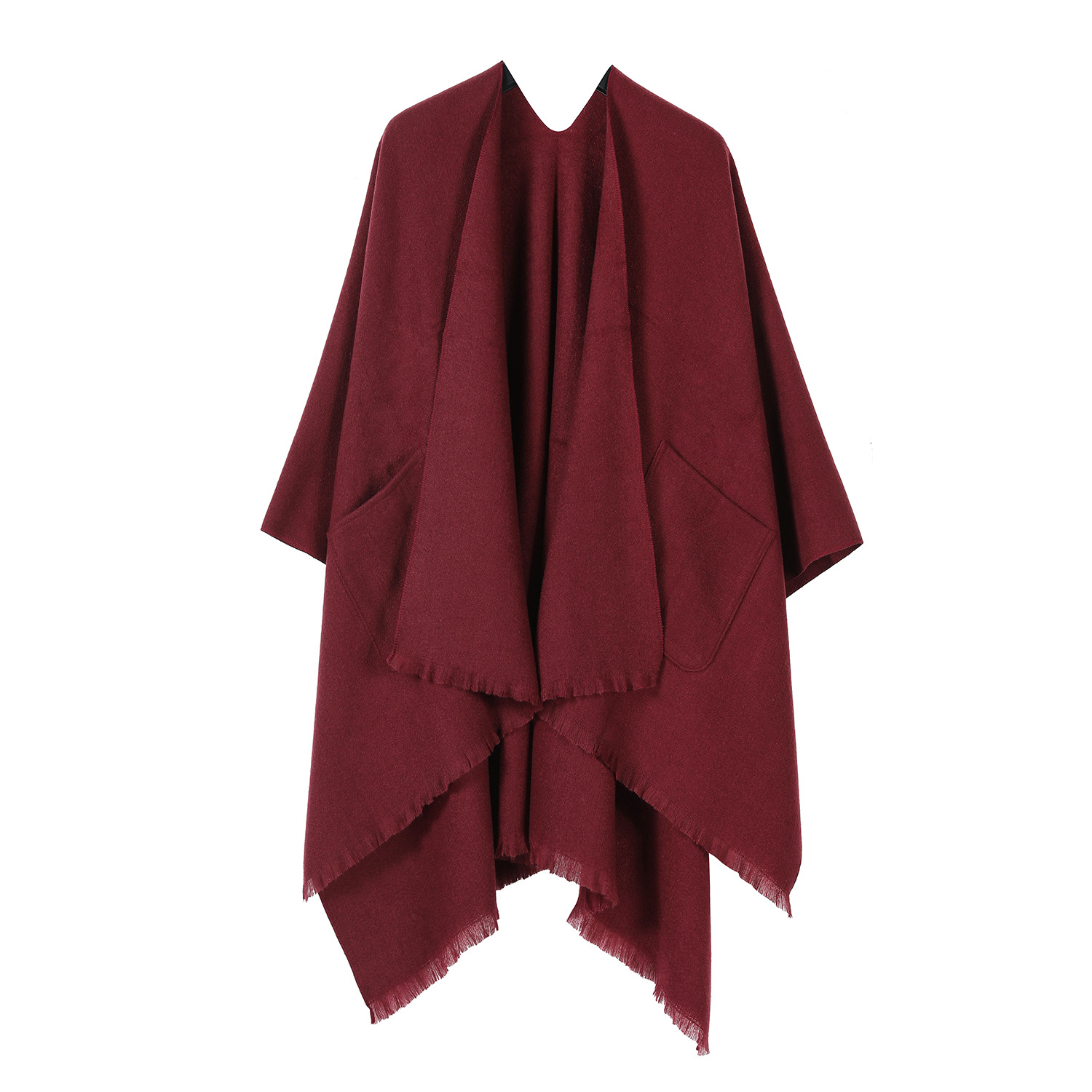 Solid Color Pocket Shawl
