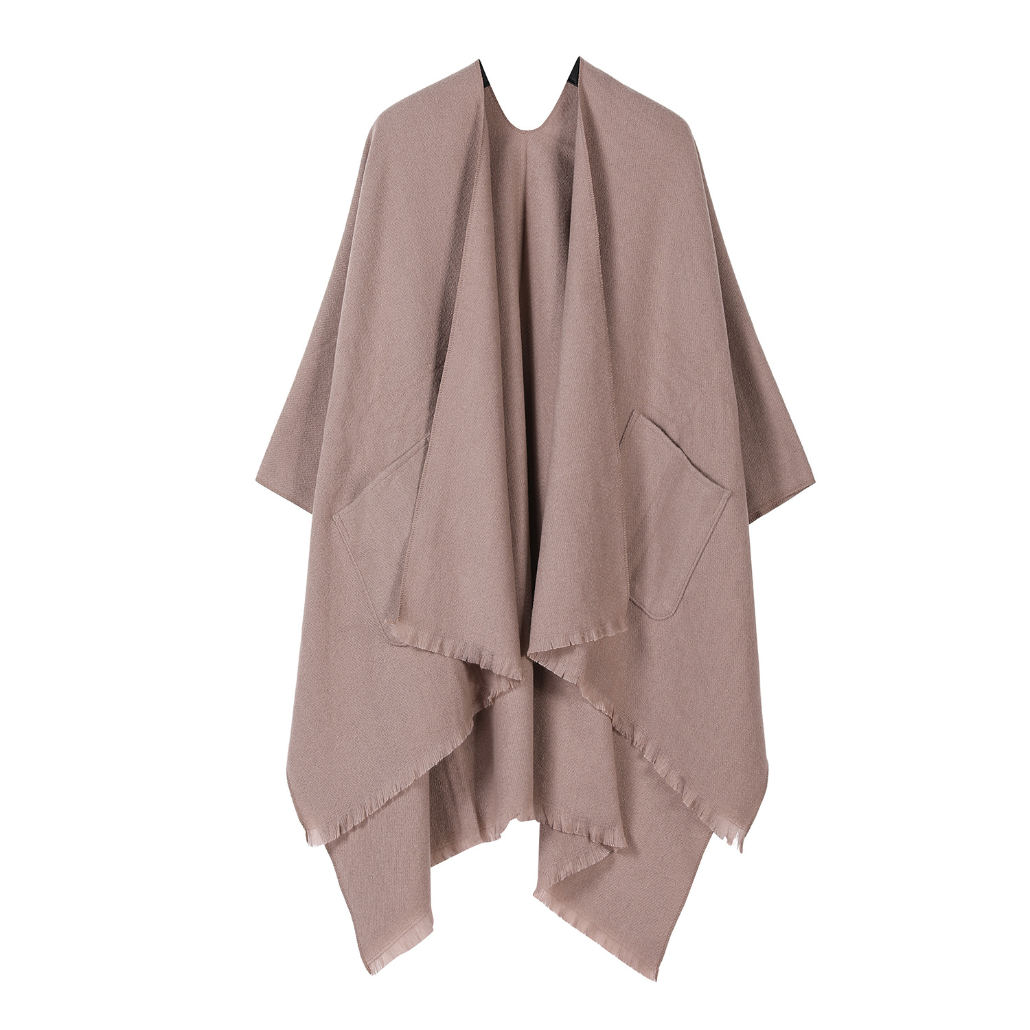 Solid Color Pocket Shawl