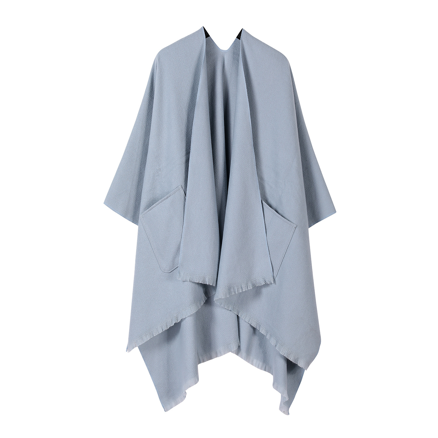 Solid Color Pocket Shawl
