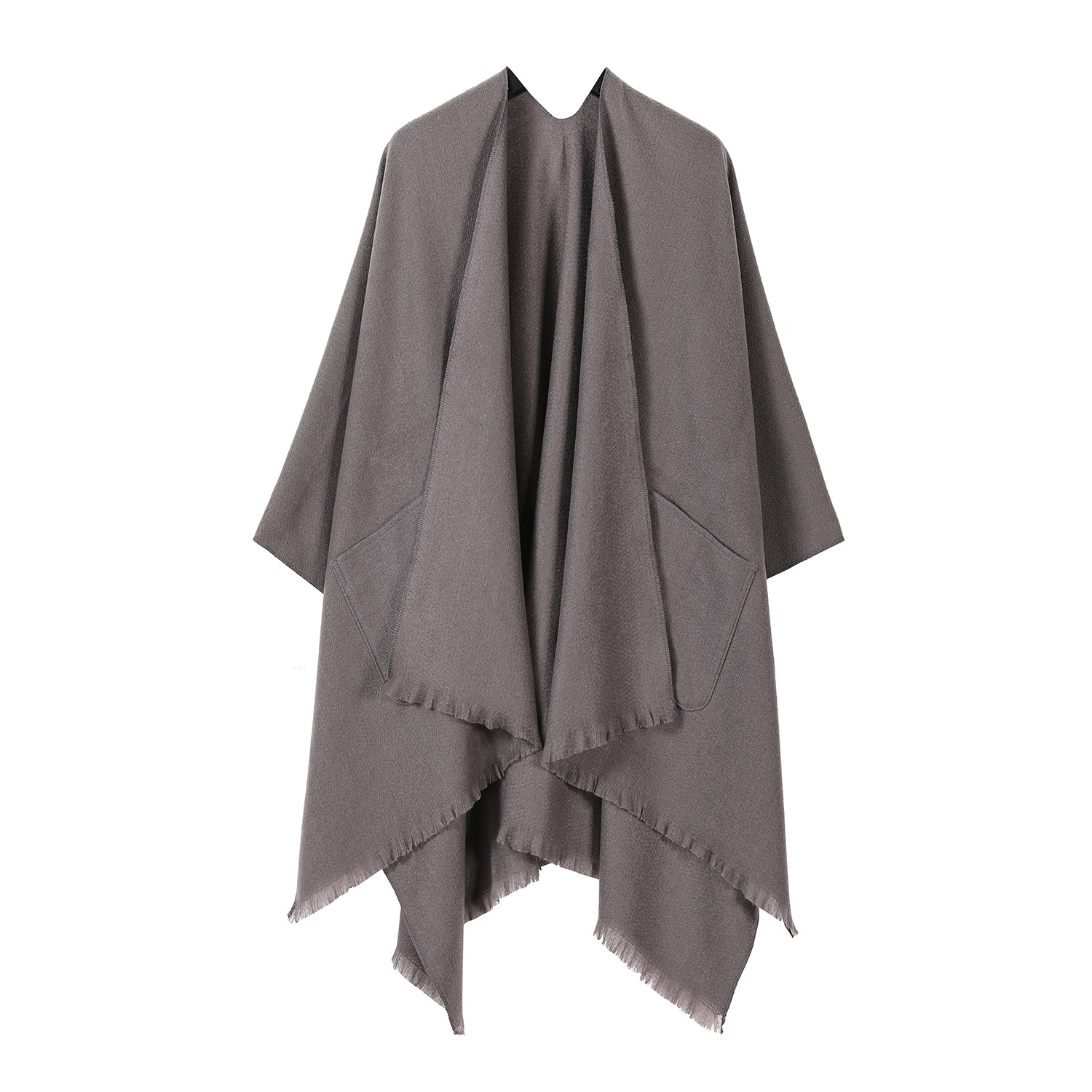 Solid Color Pocket Shawl
