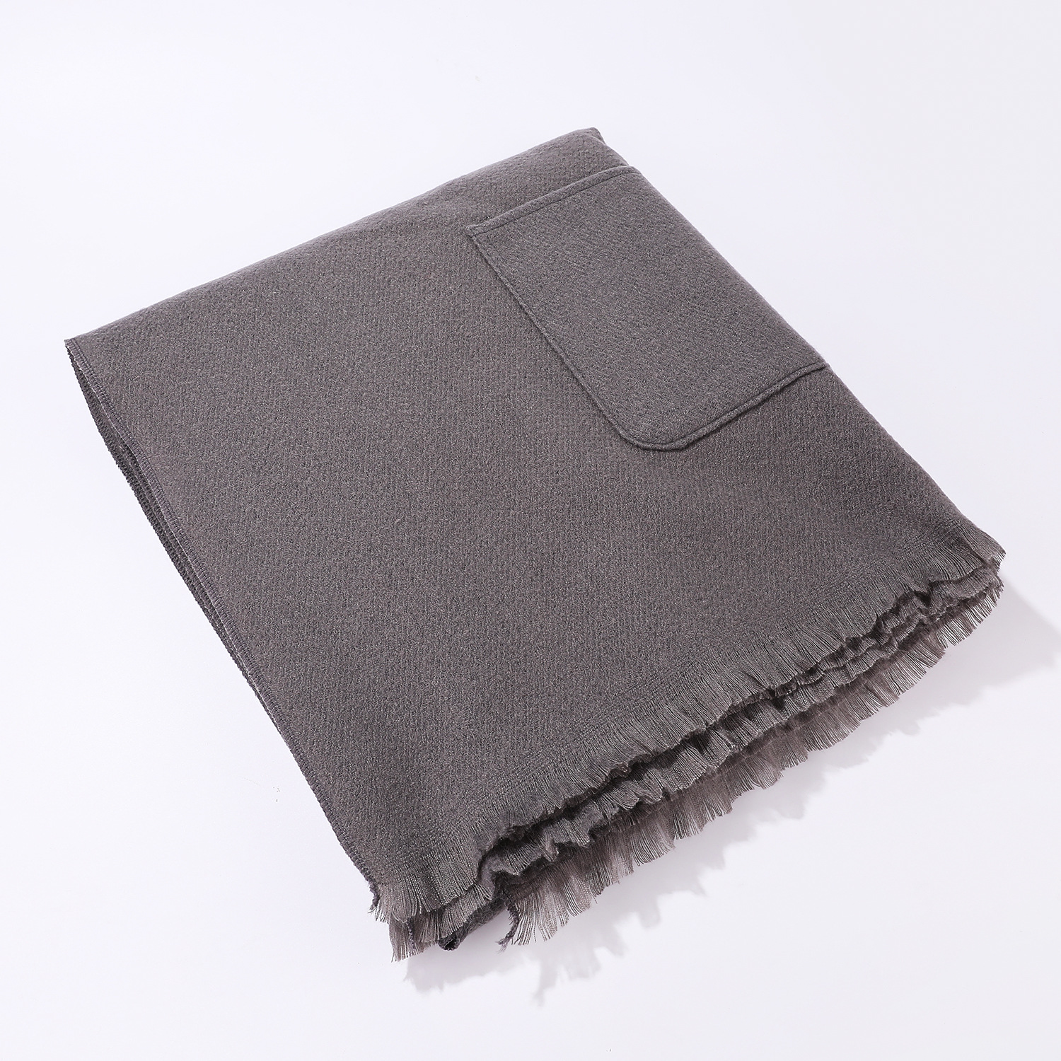 Solid Color Pocket Shawl