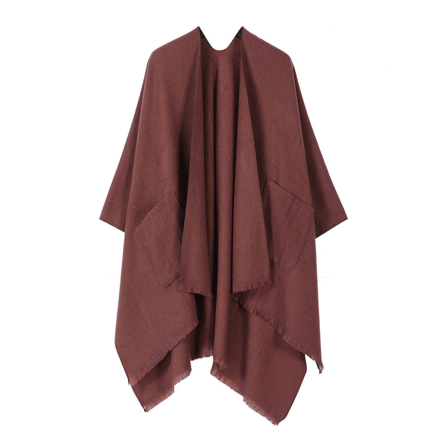 Solid Color Pocket Shawl