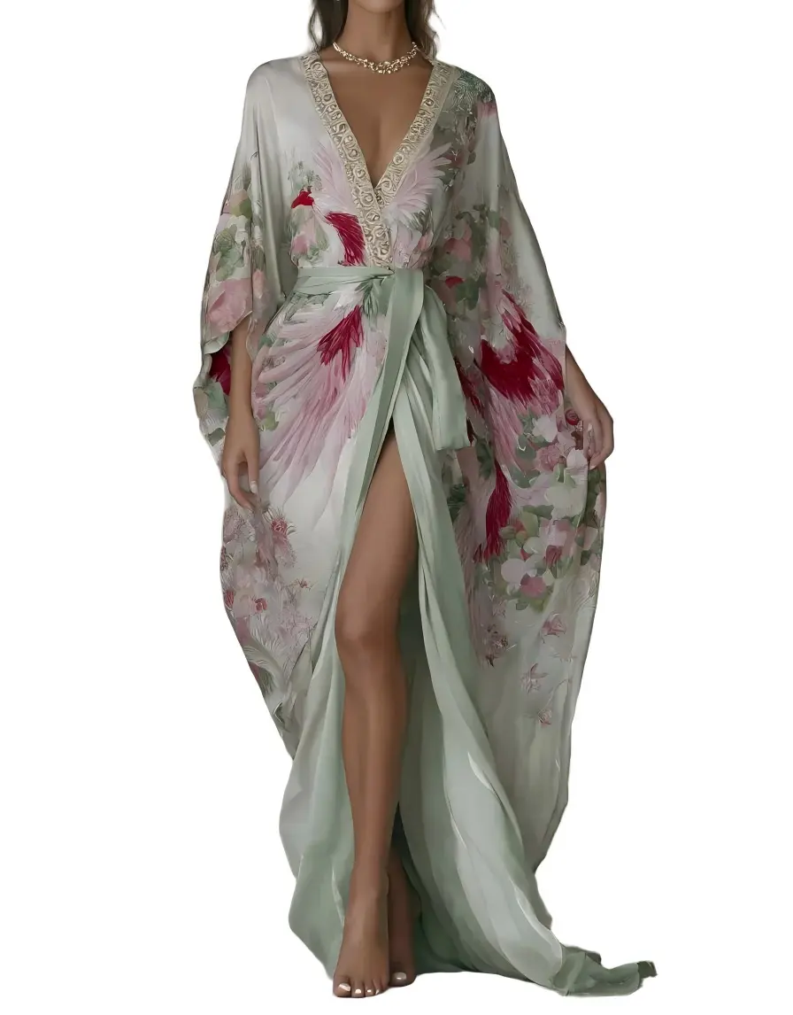 Women's Elegant Vintage Printed Robe
