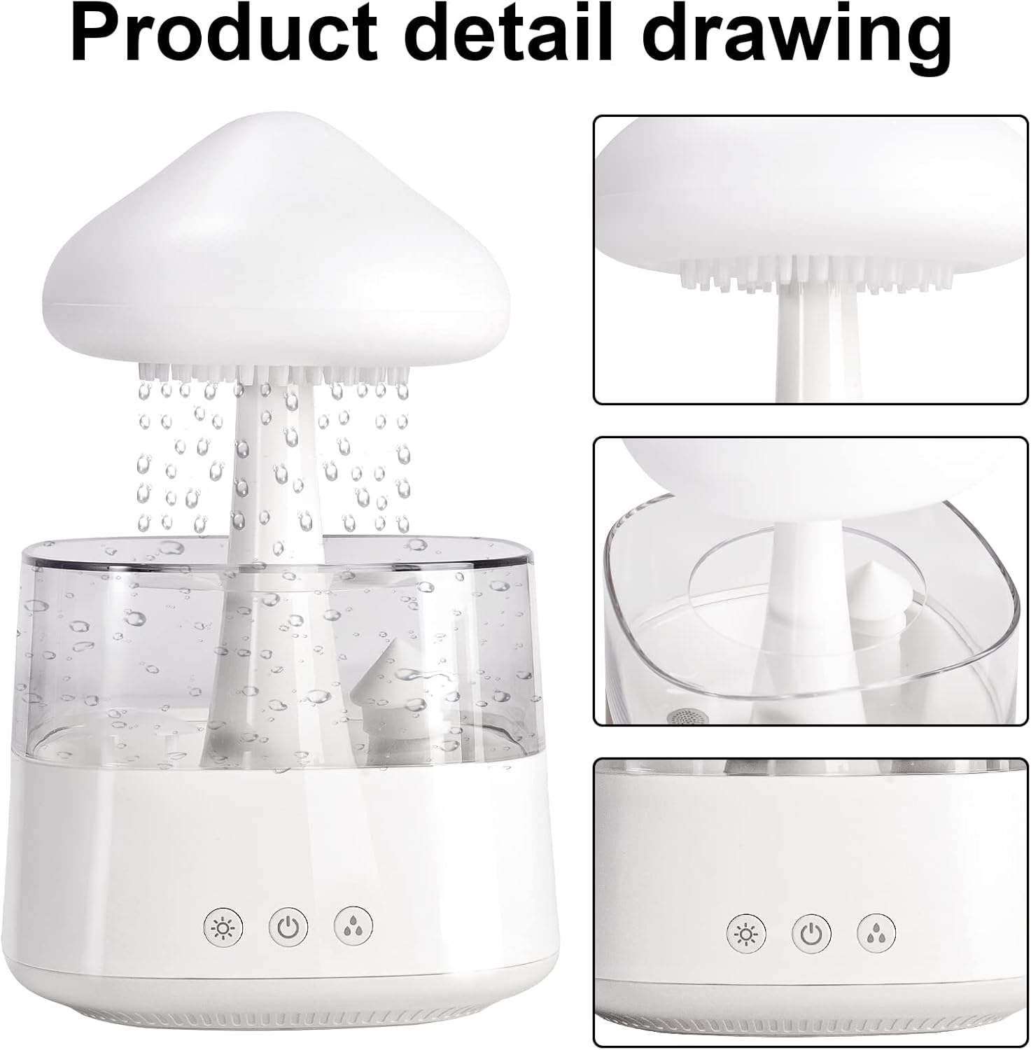 Rain Cloud Humidifier for Bedroom Water Drip Diffuser, Mushroom Diffuser