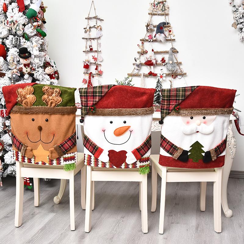 Christmas Chair Covers - Santa/Snowman Xmas Dining Chair Slipcovers for Home Decor