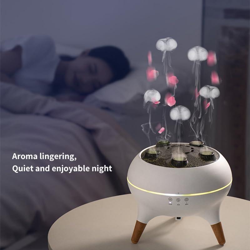 Dynamic Censer Humidifier & Jellyfish Essential Oil Diffuse - 7 Color-Changing Lights ,Remote Control ,4H/8H Timer Setting, Auto Shut-Off 250mL