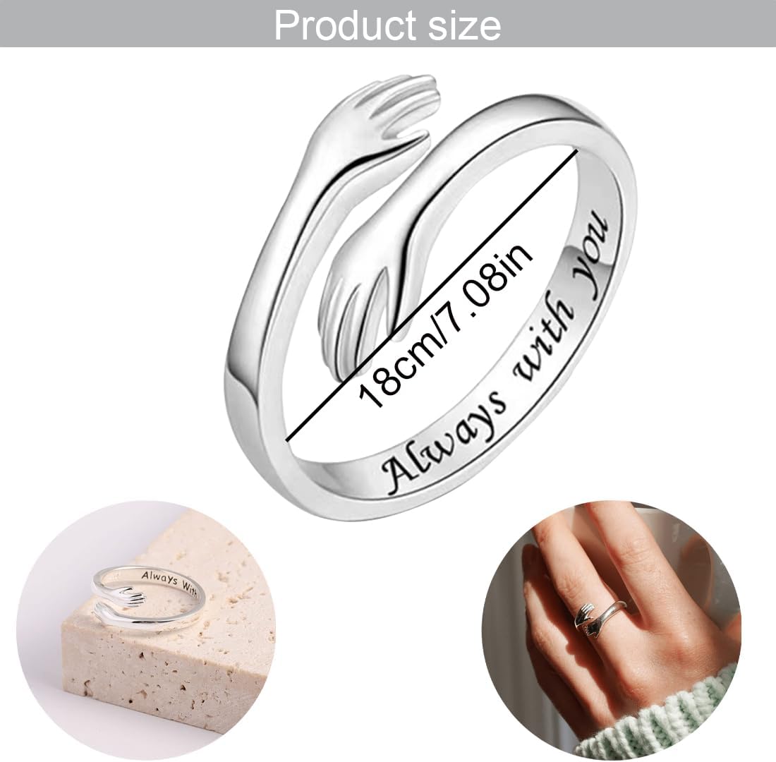 925 Sterling Silver Adjustable Hug Ring
