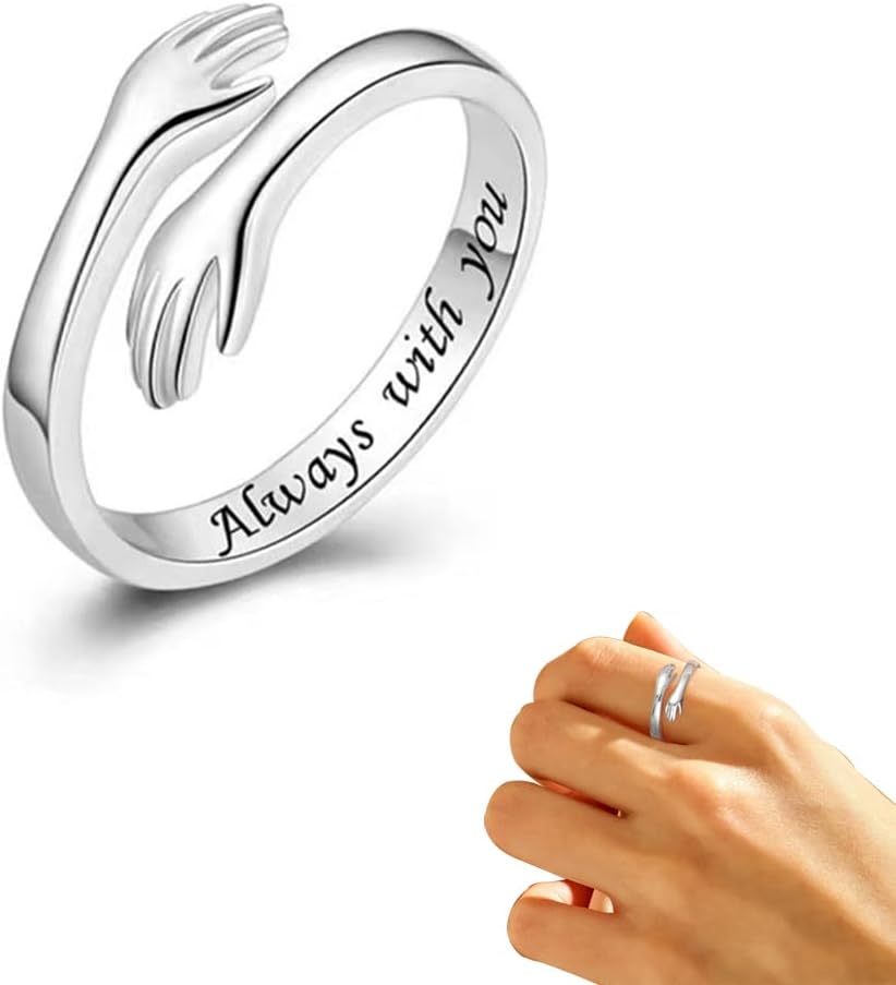 925 Sterling Silver Adjustable Hug Ring