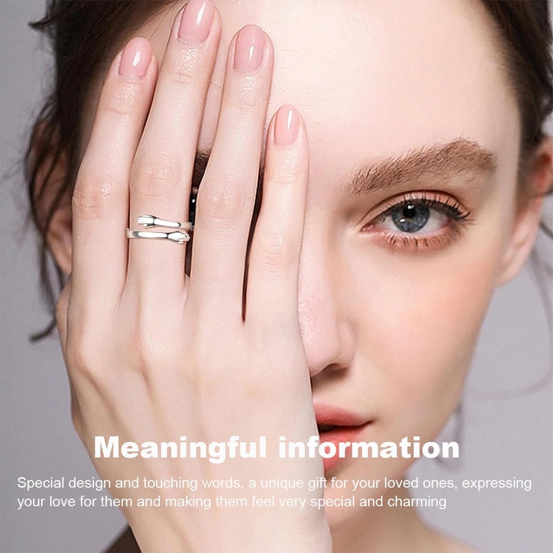 925 Sterling Silver Adjustable Hug Ring