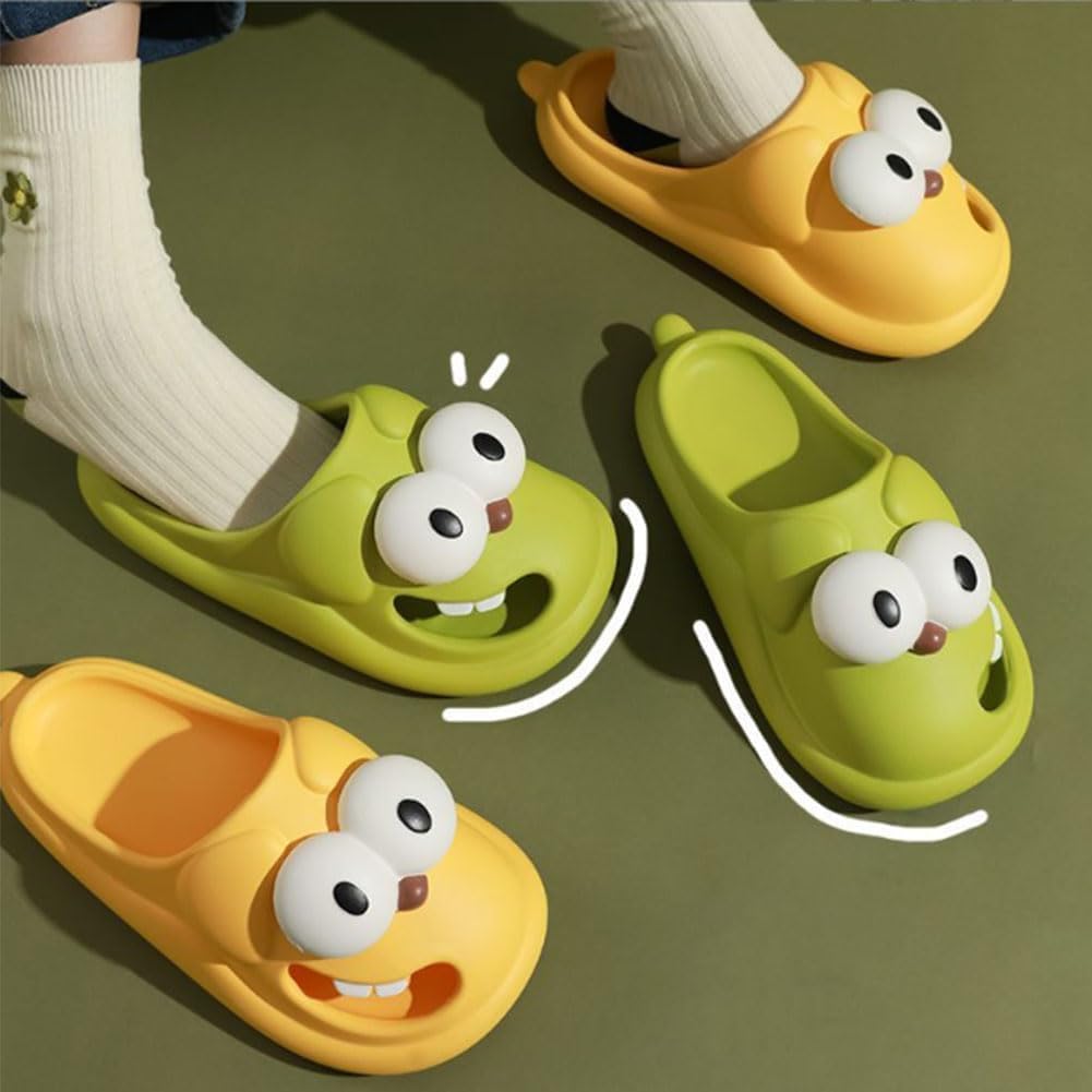 Tongue Kiss Slippers, Big Eye Dog Slippers, Cute Funny 3d Big Eye Dog Fun Cartoon Package Head Eva Slippers For Women