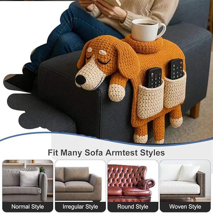 🎄Christmas HOT Sale 49% OFF🔥Crochet Dog Sofa Organizer with Cup Holder