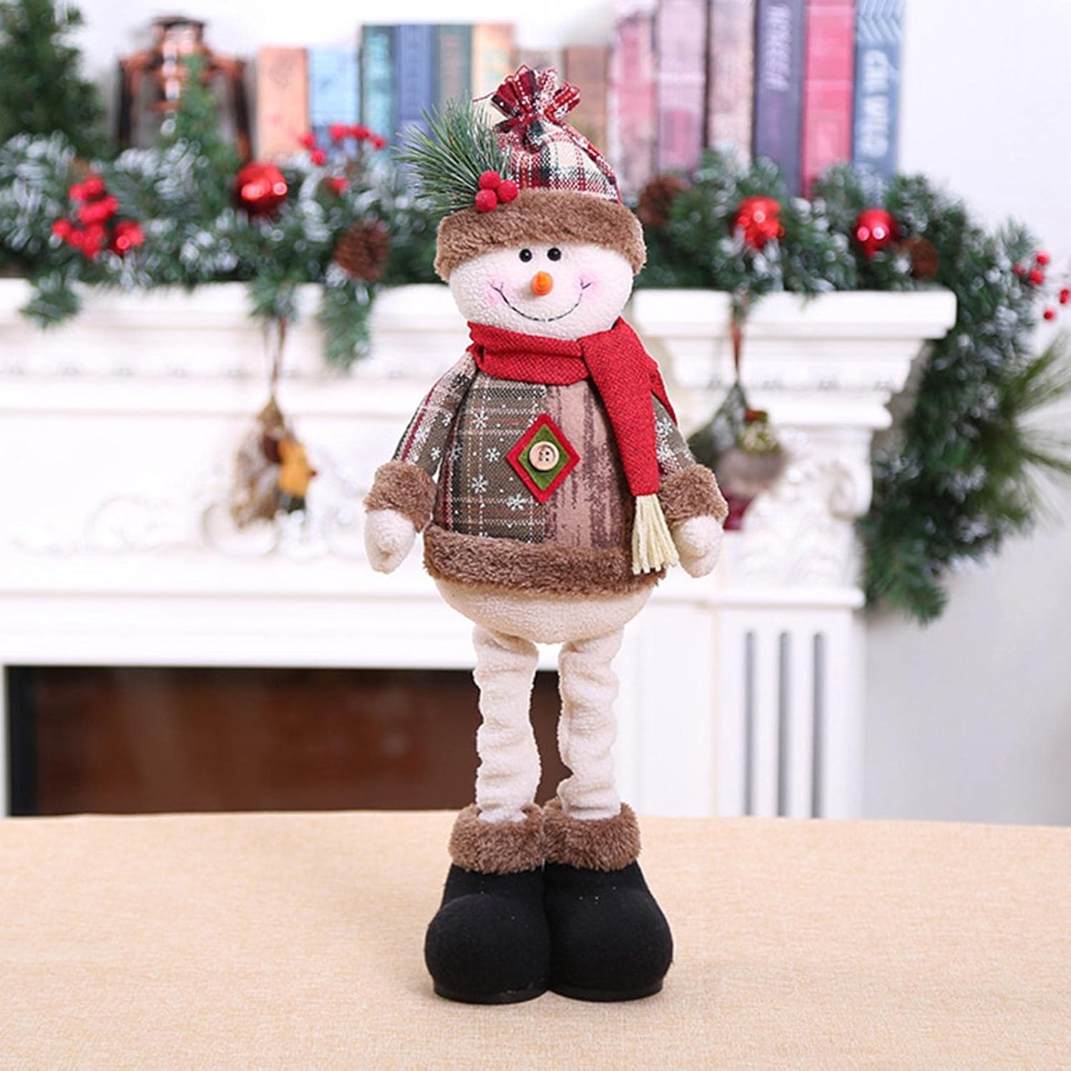 Retractable Christmas Decorations - Standing Santa Claus, Snowman & Reindeer Dolls - Indoor Ornaments for Christmas Tree