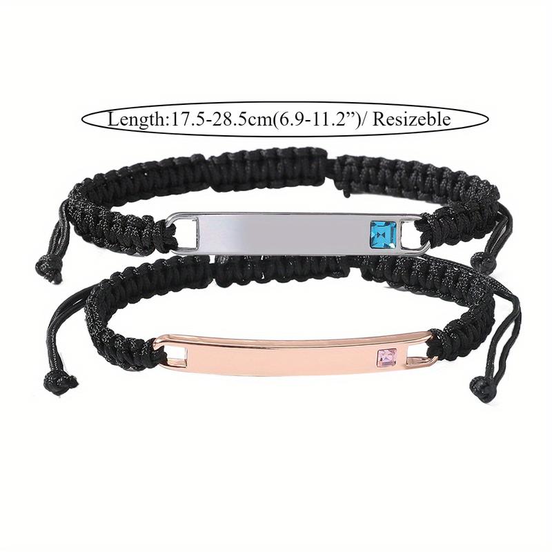 2pcs Set Lovebirds Magnetic Bracelets, Handmade Braided Heart-Shaped Alloy Wristbands with I Love You More" & I Love You Most" Engravings, Adjustable Rope Cuff Bands, Perfect Anniversary Gift for Couples, | Romantic Gift | Alloy Construction, Love Gifts