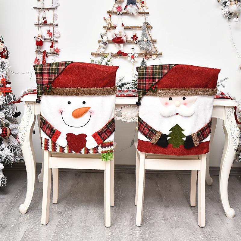 Christmas Chair Covers - Santa/Snowman Xmas Dining Chair Slipcovers for Home Decor