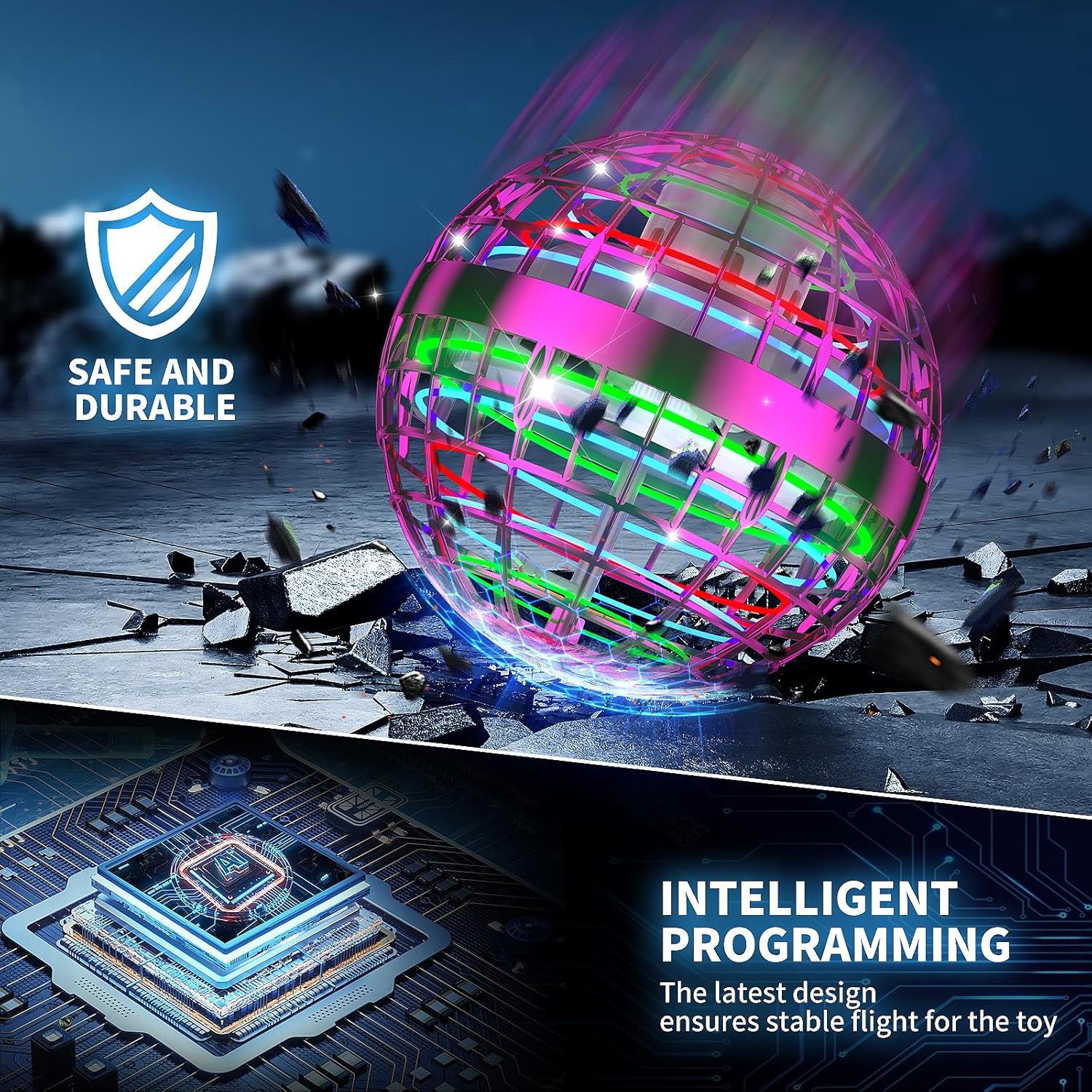 2025 AI Flying Orb Ball Toys, Galaxy Cosmic Globe Boomerang Hover Ball, Hand Drone Orbit, Galactic Fidget Spinning, Birthday Cool Stuff for 6 7 8 9 10+ Year Old Boys Girls Teens Outdoor