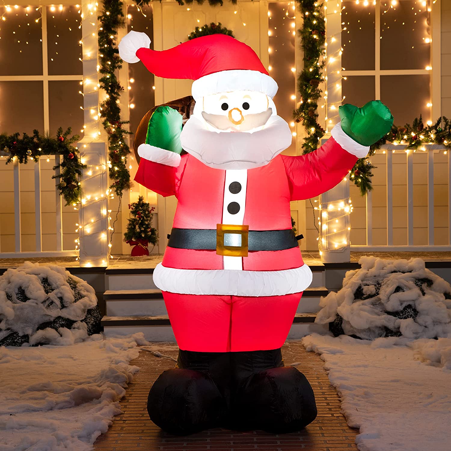 Large Waving Santa Inflatable (6 ft)