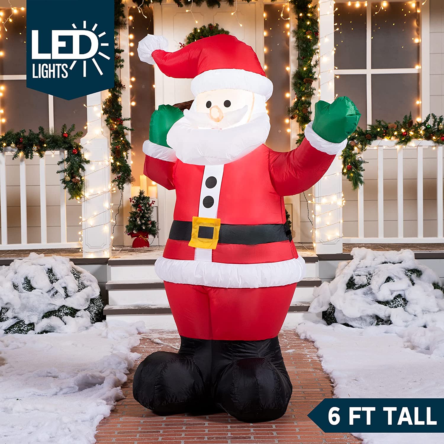 Large Waving Santa Inflatable (6 ft)