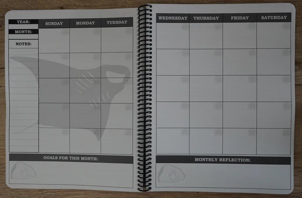 🔥🖤📚Themed Yearly Planner(✨Hardcover Book)