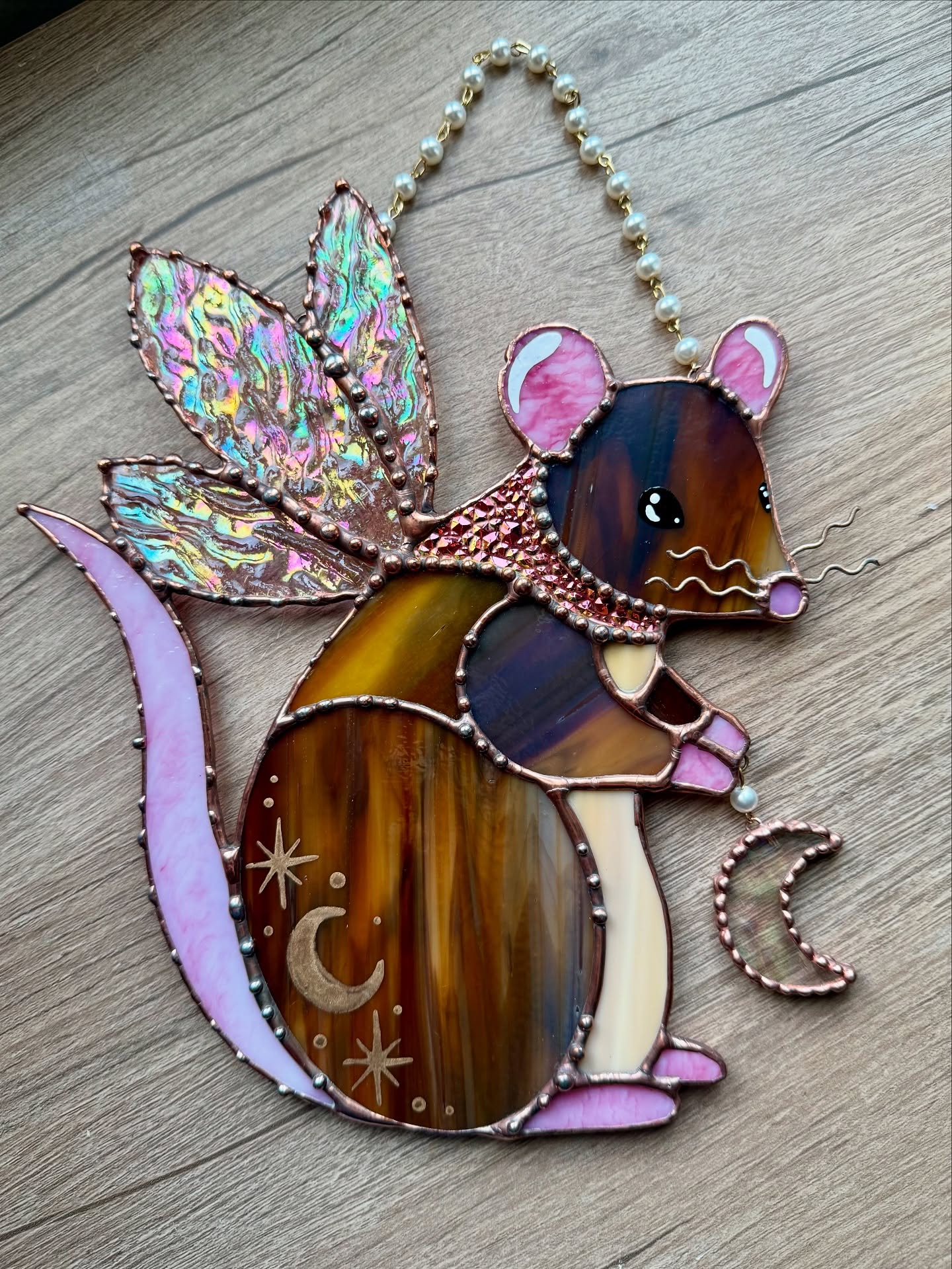 🔥Fast Sale Promotion 49% OFF🎁Handmake Brown Fairy Rat Stained Glass