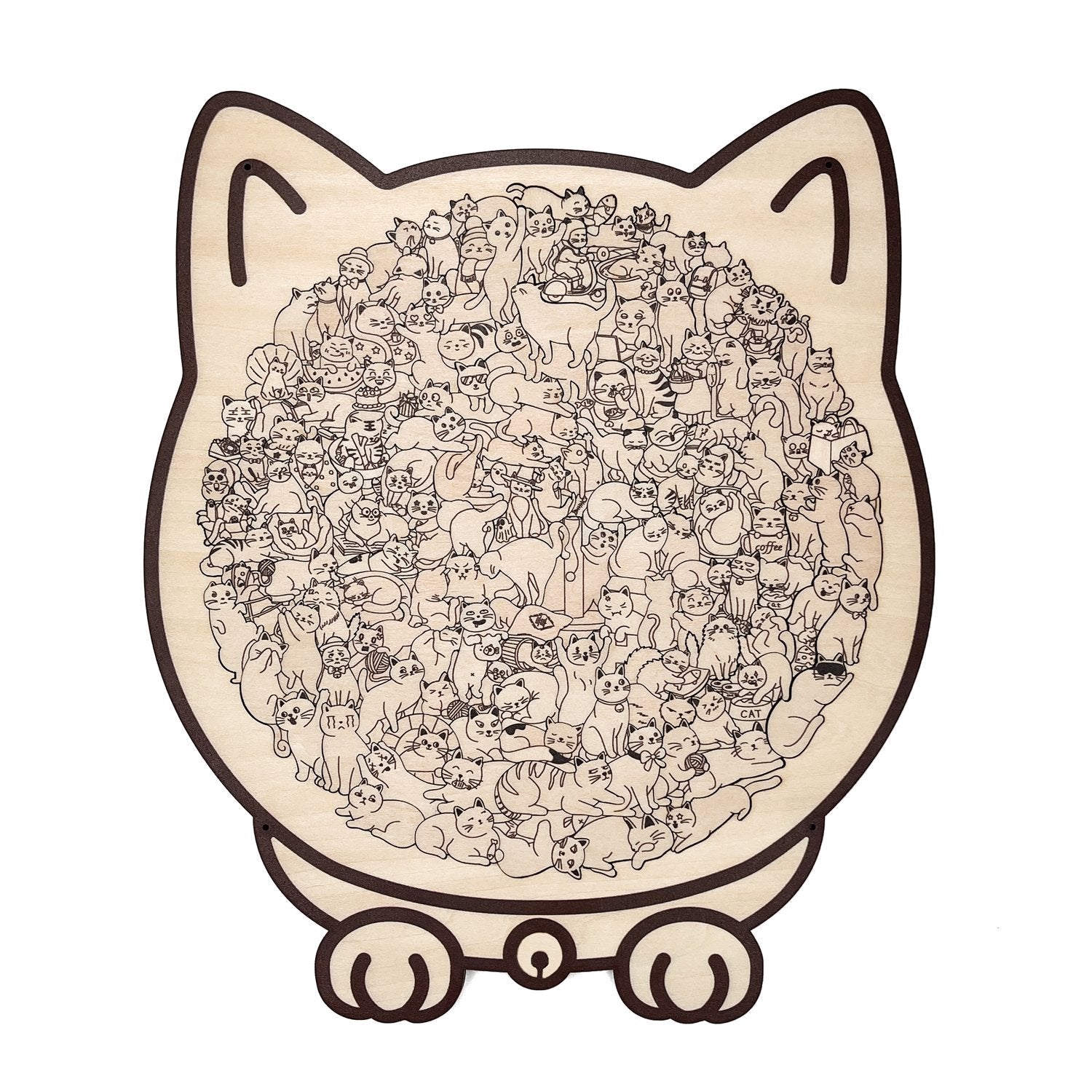 🎁Christmas Sale 49% OFF🎅135-Piece Morandi-Colored Cat Shaped Wooden Jigsaw Puzzle