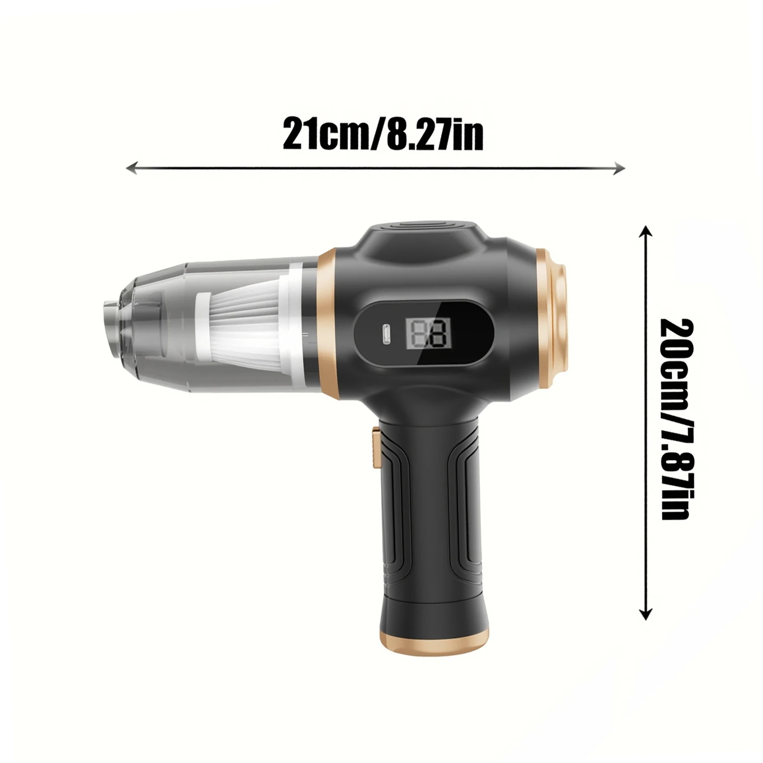 High Power Brushless Motor Cordless Handheld Car Vacuum Cleaner - Portable Mini Wireless Vacuum for Home, and Outdoor Cleaning