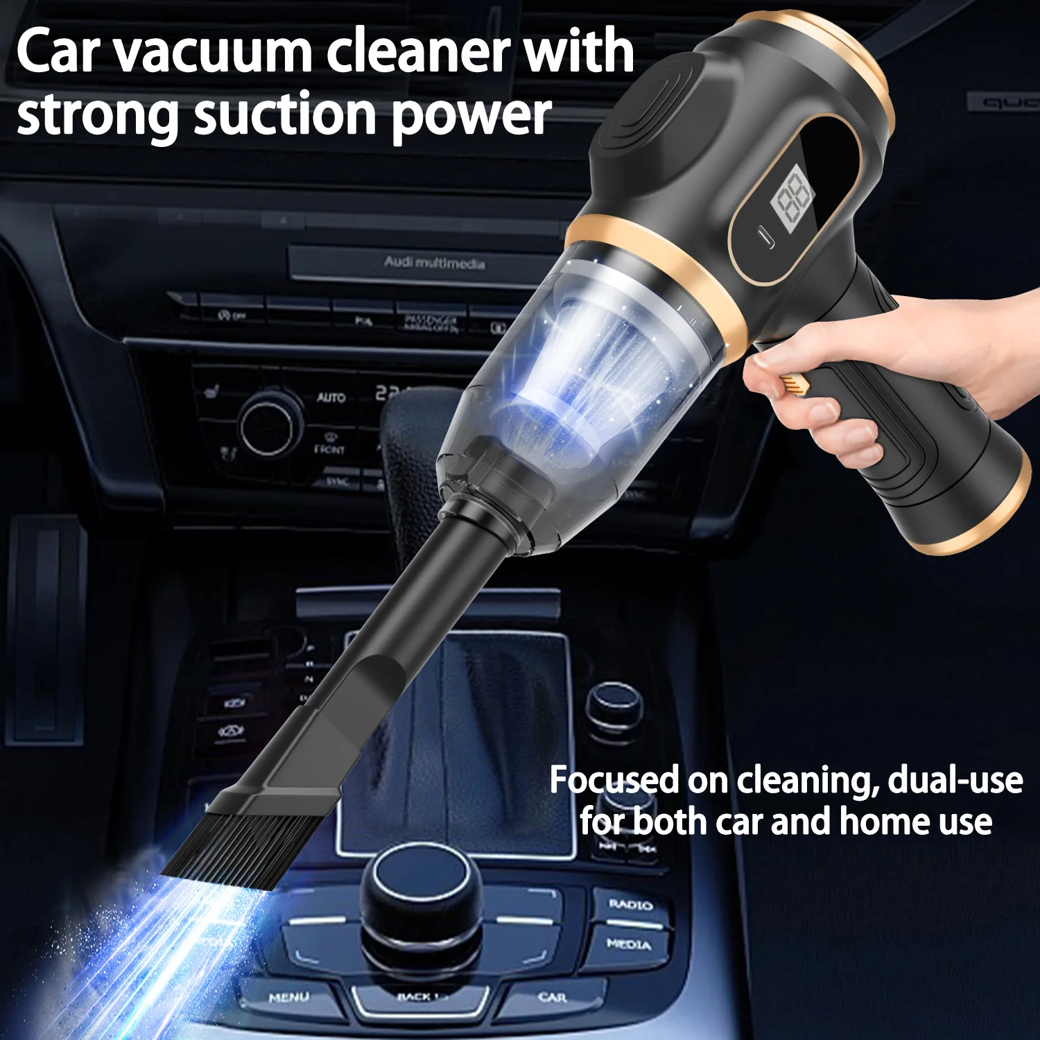 High Power Brushless Motor Cordless Handheld Car Vacuum Cleaner - Portable Mini Wireless Vacuum for Home, and Outdoor Cleaning