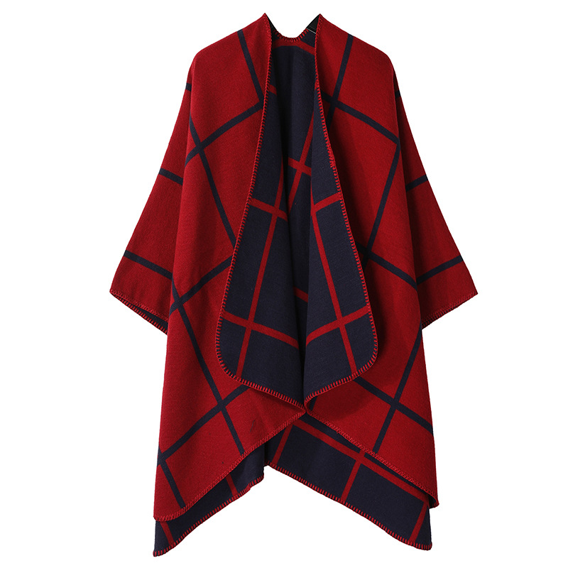 Thickened Plaid Shawl