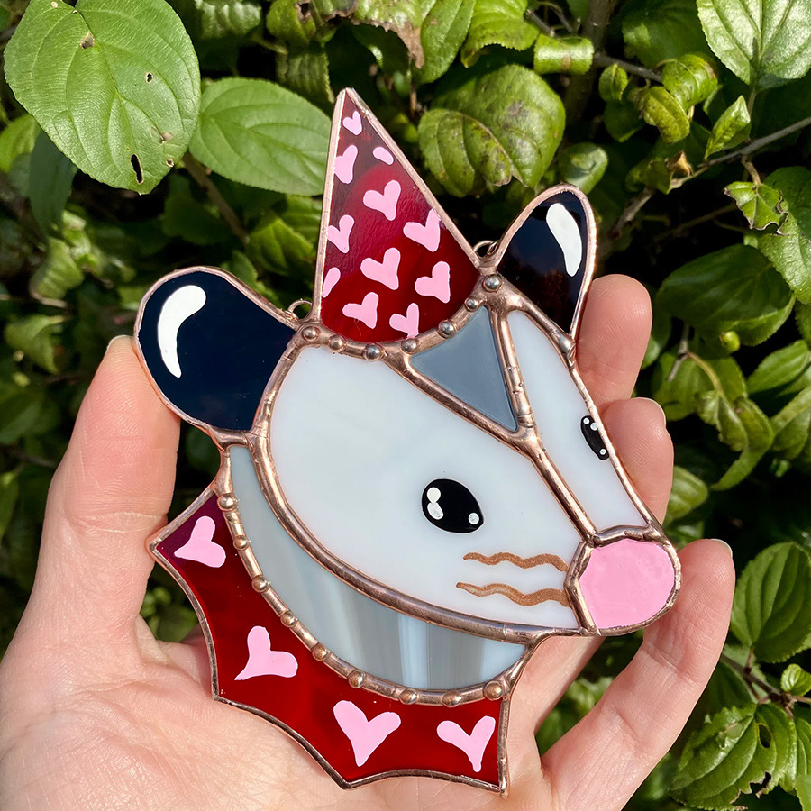 🔥Fast Sale Promotion 49% OFF🎁Handmake Brown Fairy Rat Stained Glass