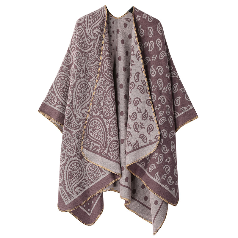 Colorblocked Polka Dot Shawl