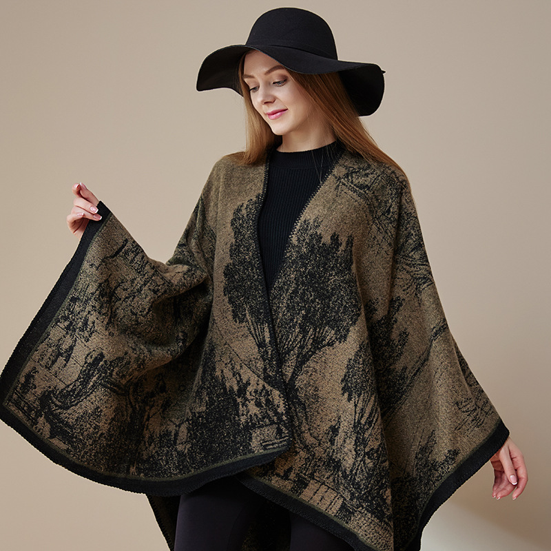 Vintage Oil Painting Shawl