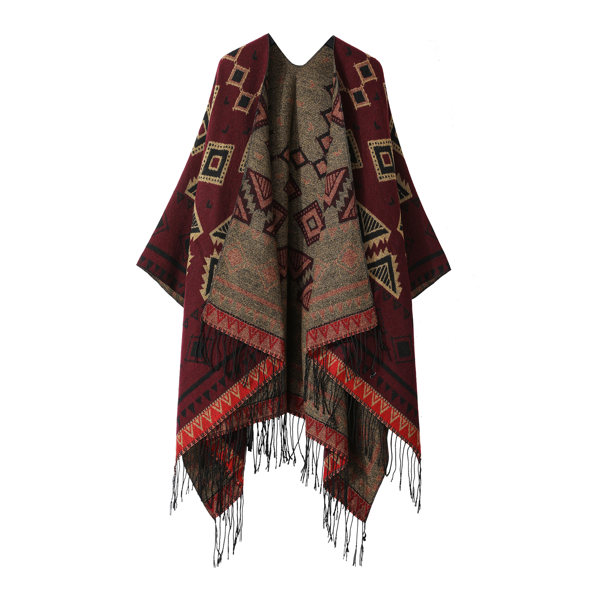 Triangle Lattice Fringe Shawl