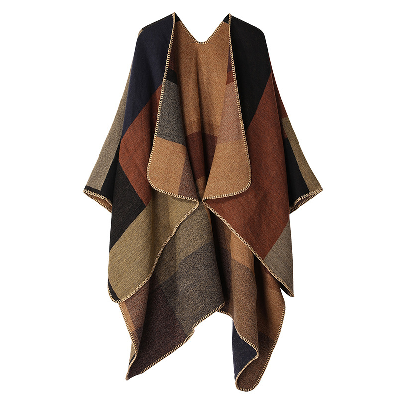 Colorblocked Fabric Shawl