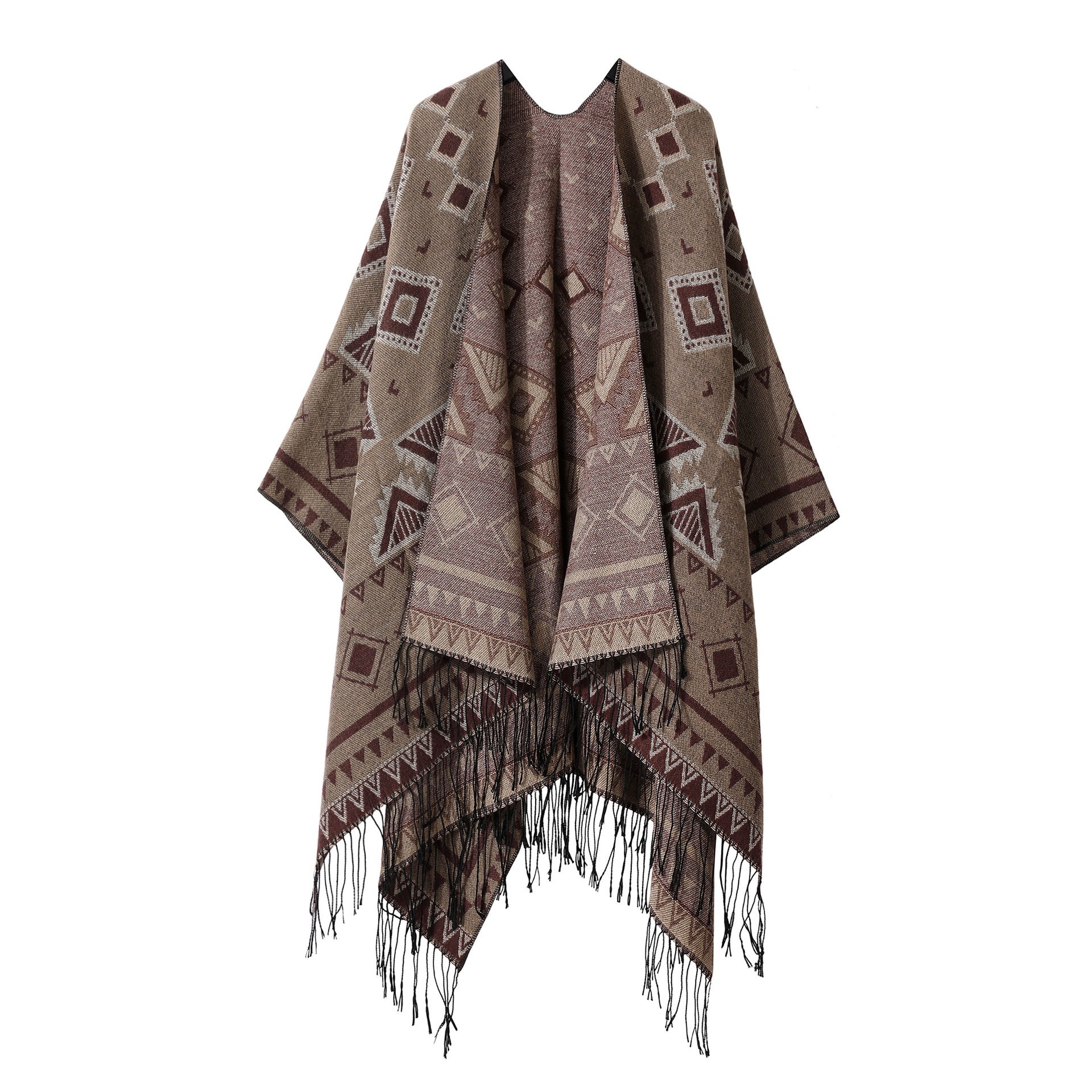 Triangle Lattice Fringe Shawl