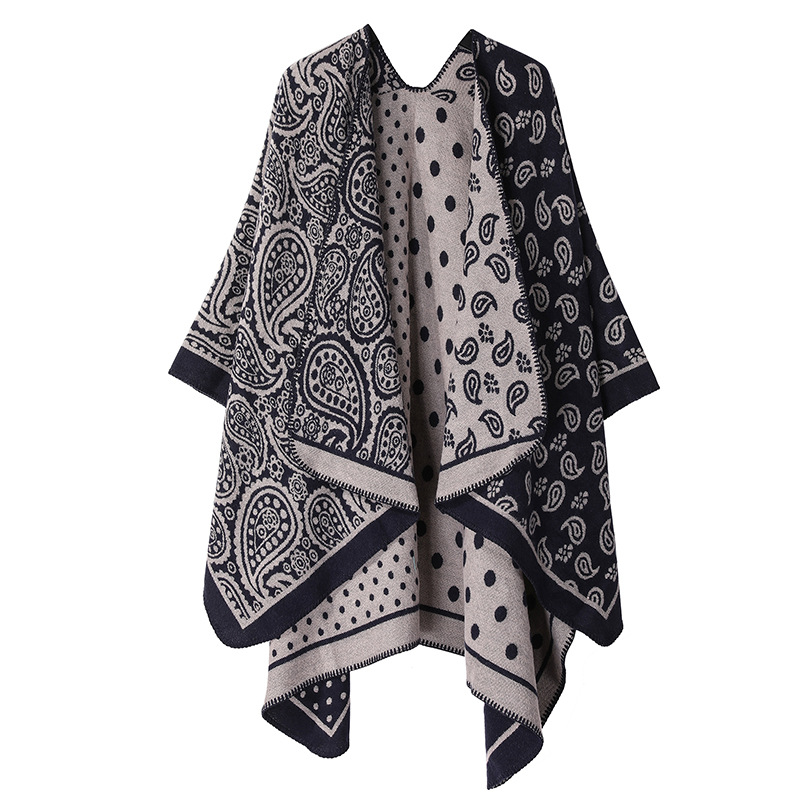 Colorblocked Polka Dot Shawl