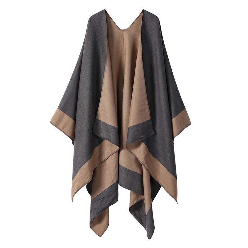 Color Blocked Geometric Shawl