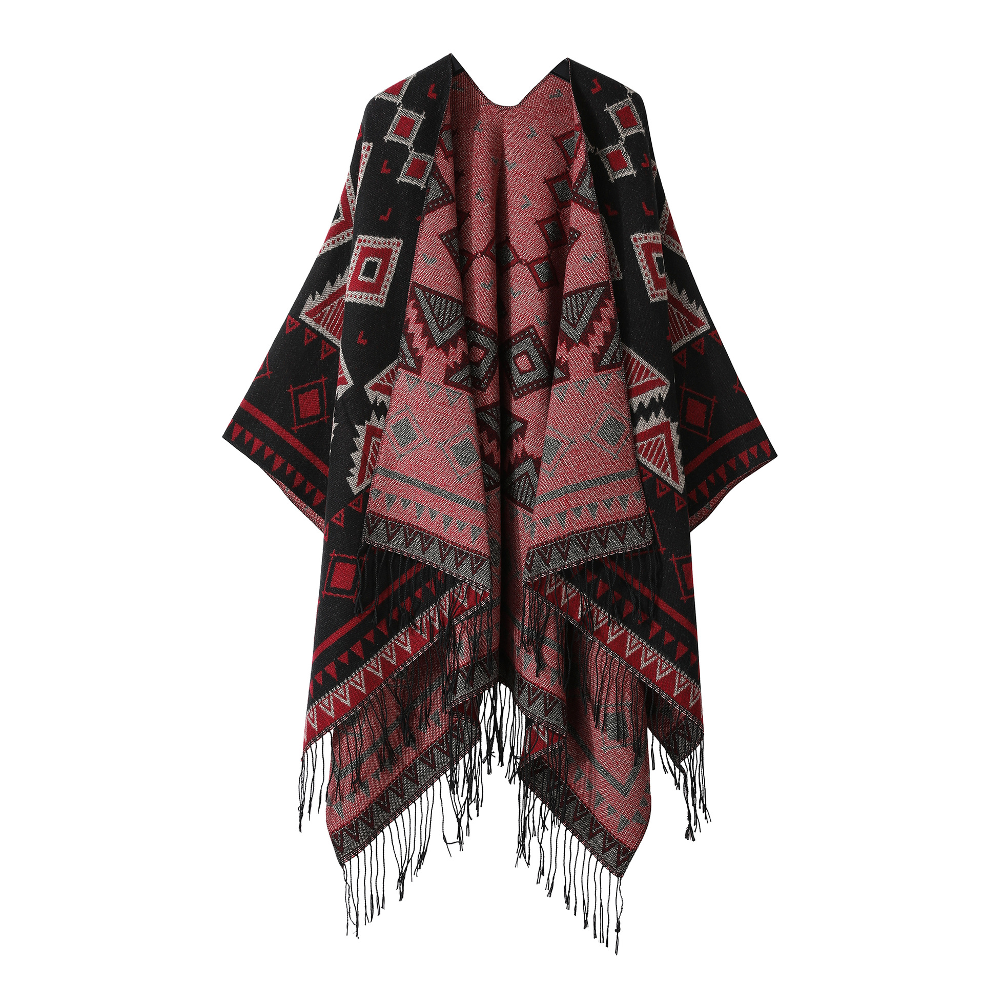 Triangle Lattice Fringe Shawl