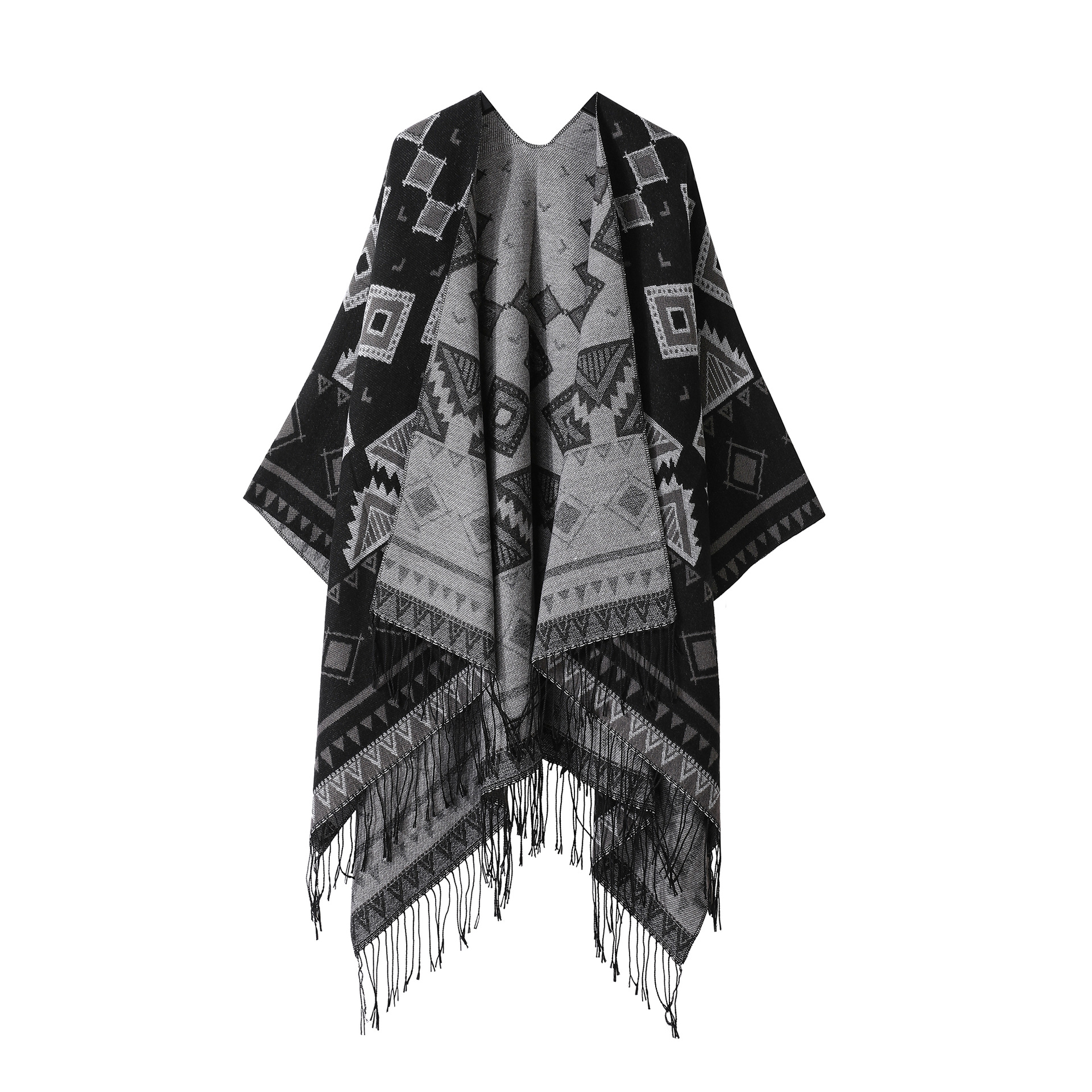 Triangle Lattice Fringe Shawl