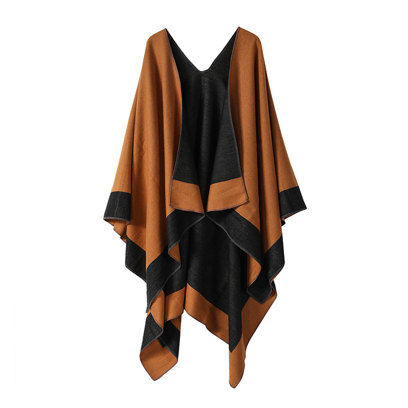 Color Blocked Geometric Shawl