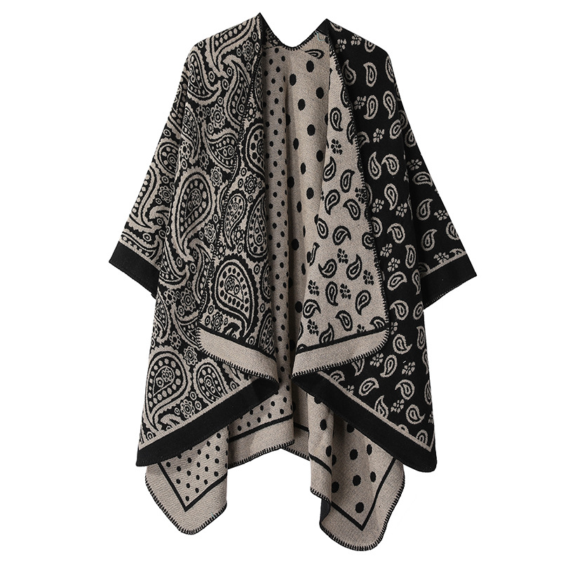 Colorblocked Polka Dot Shawl