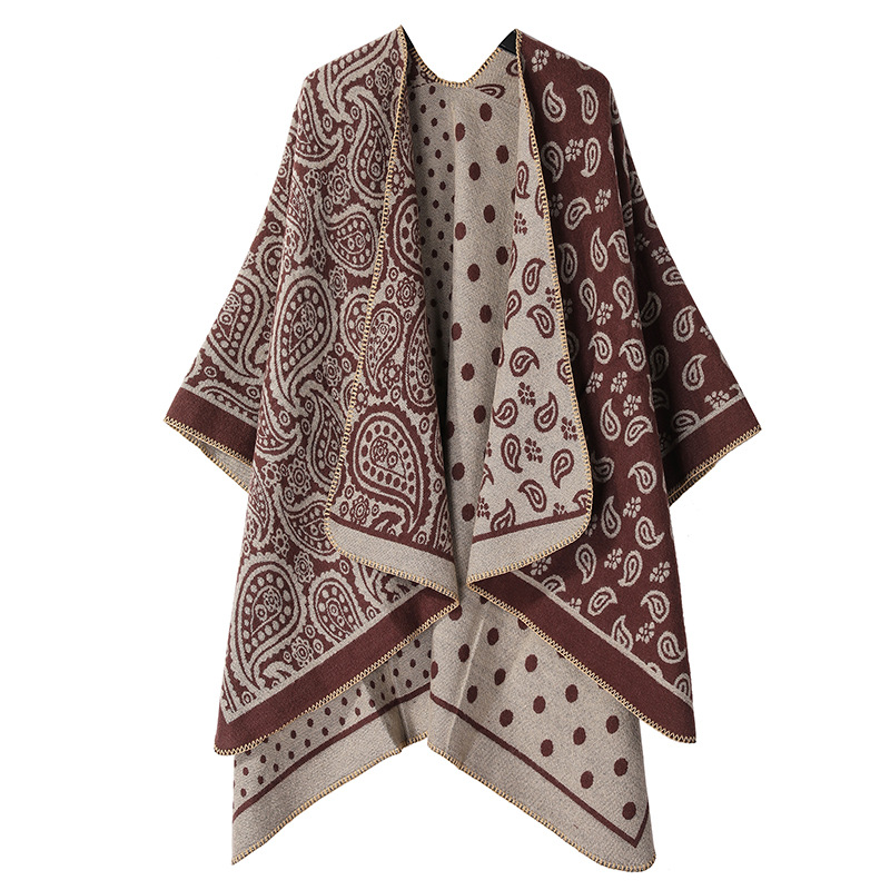 Colorblocked Polka Dot Shawl